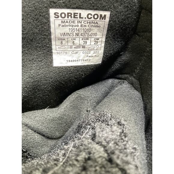 Sorel 'Joan Of Arctic' Black Leather Boots Size 8 - Picture 6 of 6